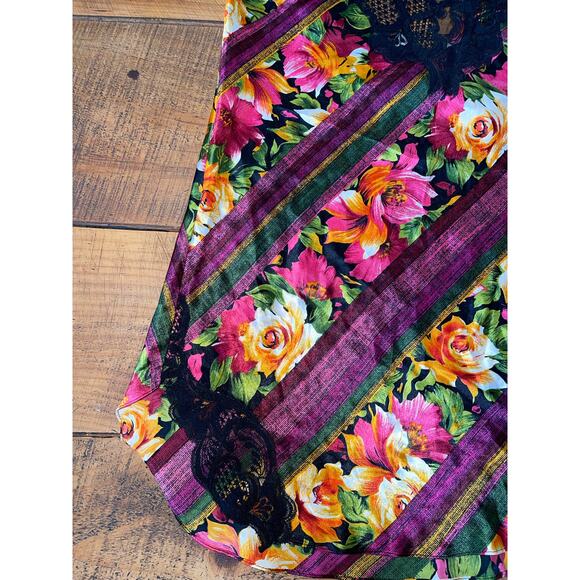 Womens Victorias Secret Floral Lace Pink Purple Chemise Nightie Gold Label Small - Picture 4 of 9